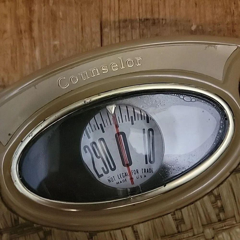 Counselor Oval Bubble Viewer Bathroom Scale Mid‎ Century Modern Rattan Vintage